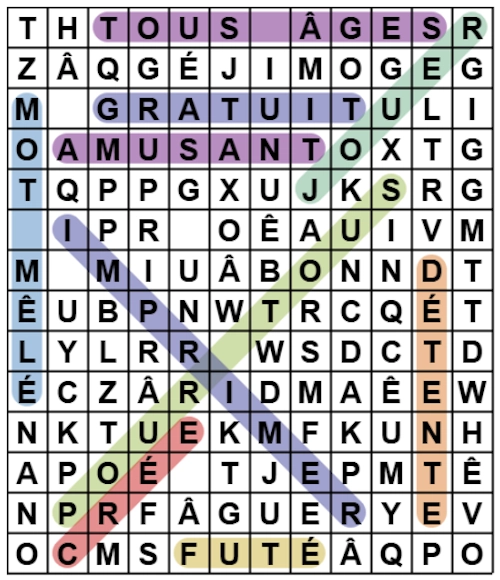 Jouer aux mots mêlés, c'est amusant